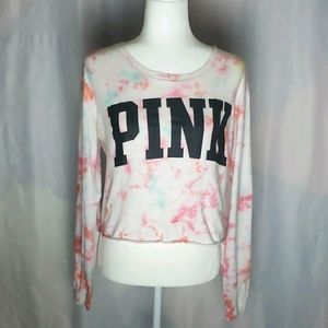 VS Pink Multicolored Tie Dye Crop Top